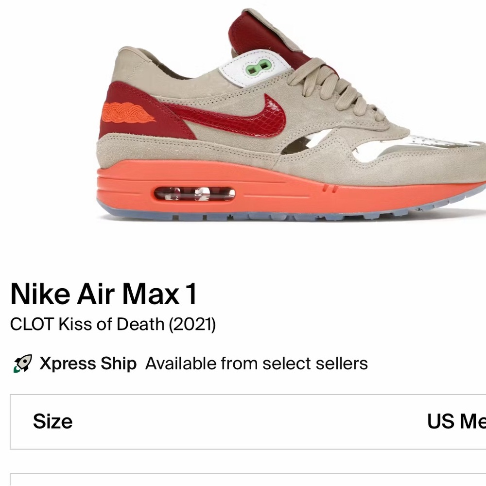 Nike Air Max 1 - CLOT kiss of death